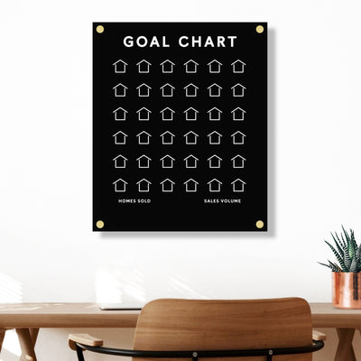 Customizable Goal Chart | Sales Tracker for any business | Black Acrylic