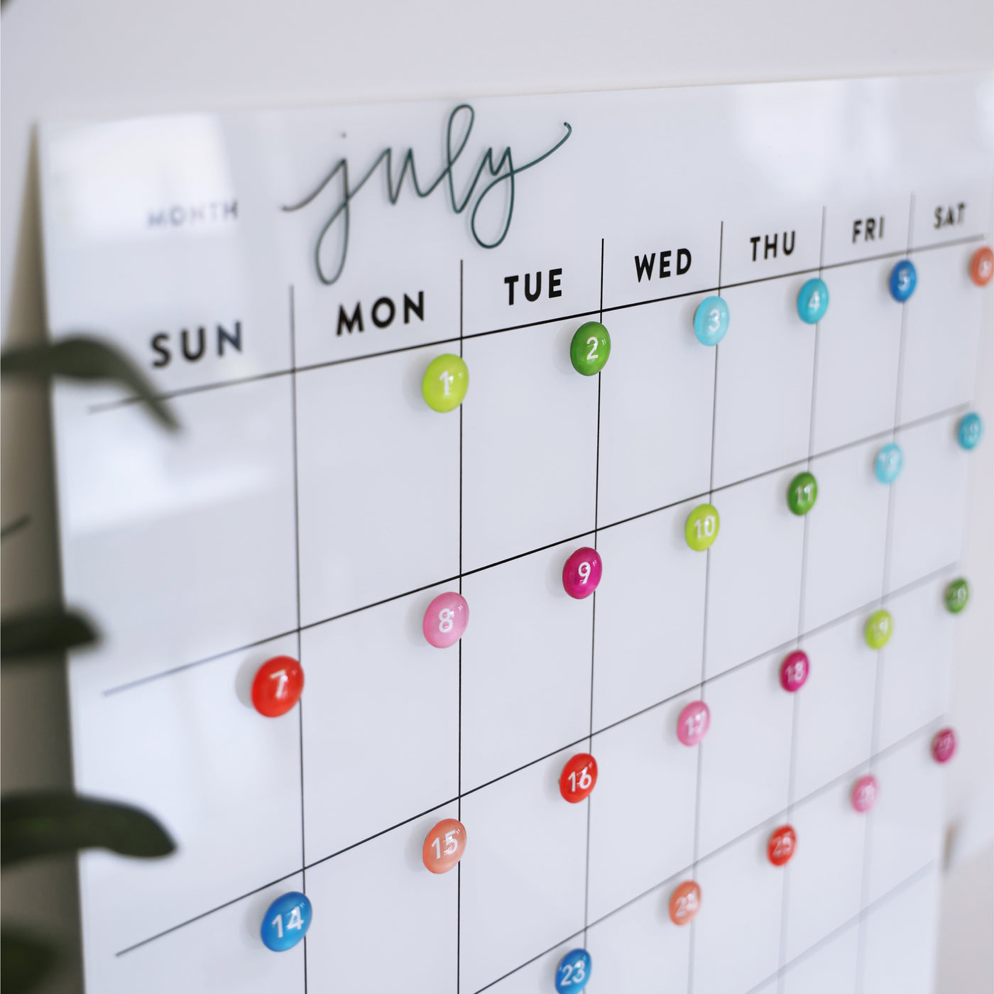 White Acrylic Monthly Calendar | Mount Free