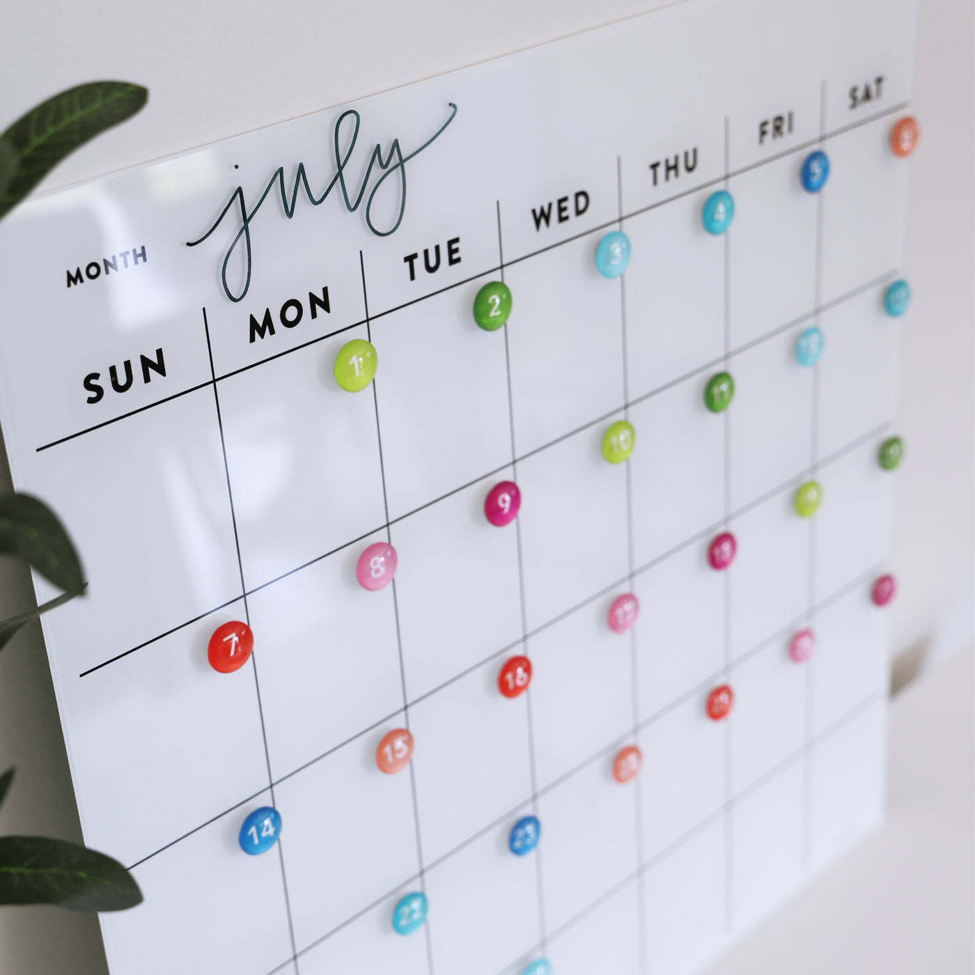 White Acrylic Monthly Calendar | Mount Free