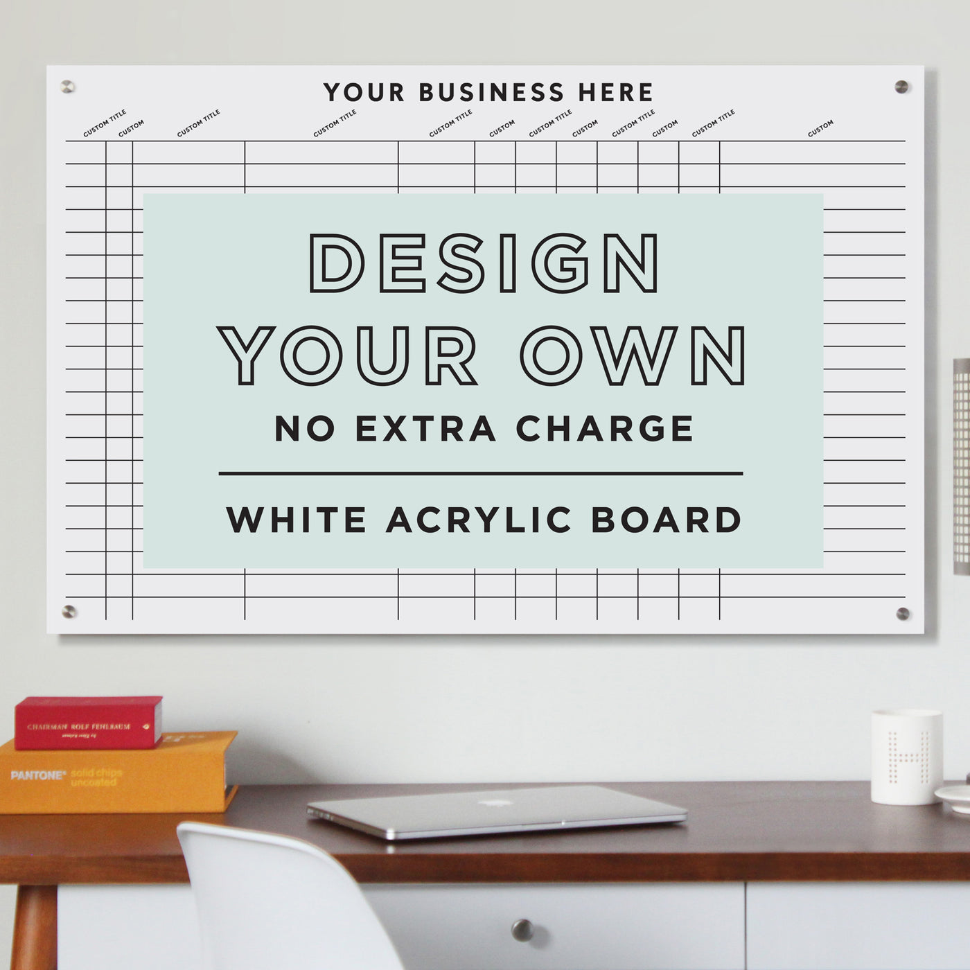 Acrylic Realtor Whiteboard - White Acrylic - Design Your Own