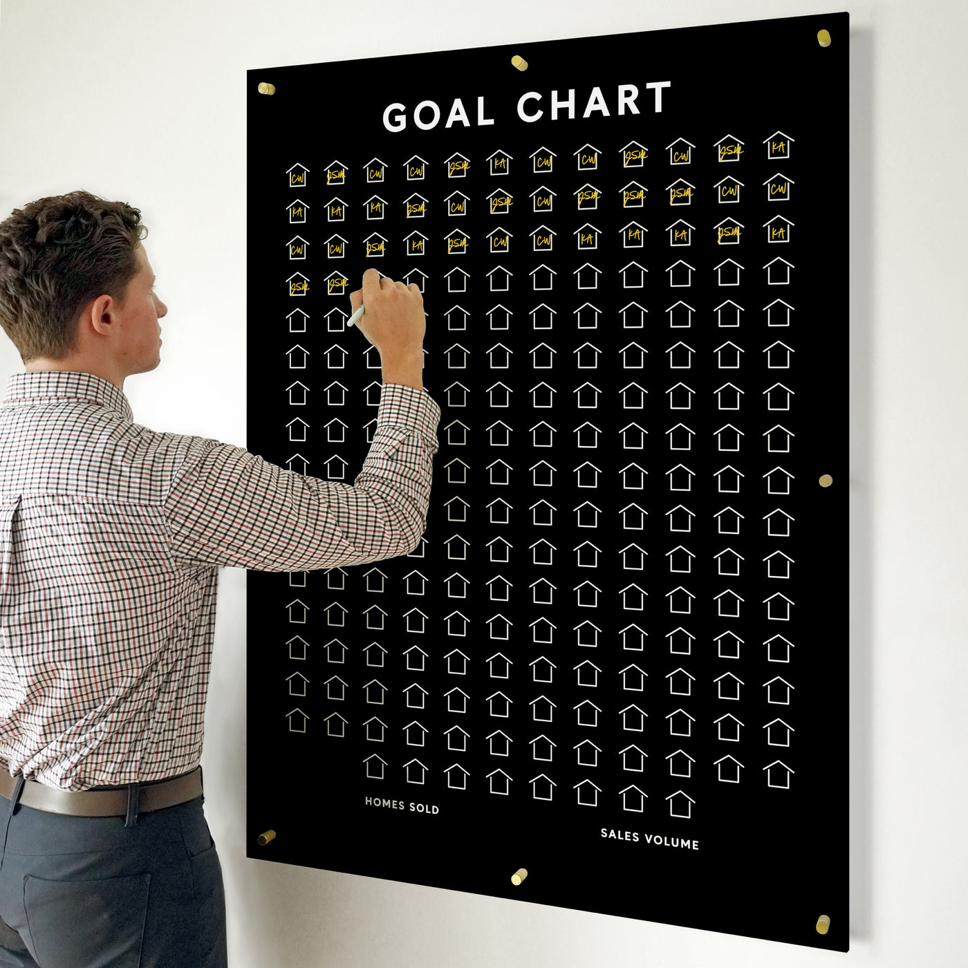 Goal Chart | Sales Tracker for any business | Black Acrylic