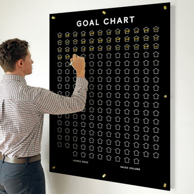 Goal Chart | Sales Tracker for any business | Black Acrylic