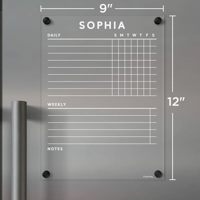 Acrylic fridge chore chart