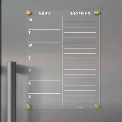 FRIDGE menu and shopping list