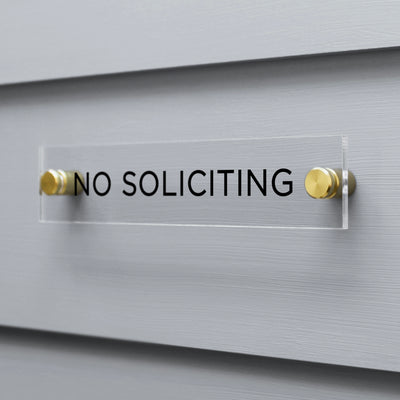 No Soliciting Acrylic sign