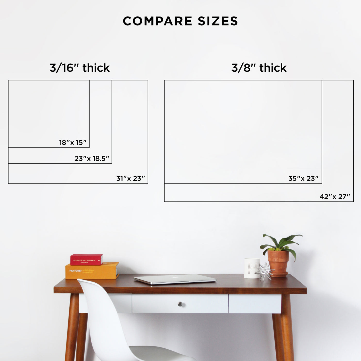 Acrylic Calendar with side notes - White text