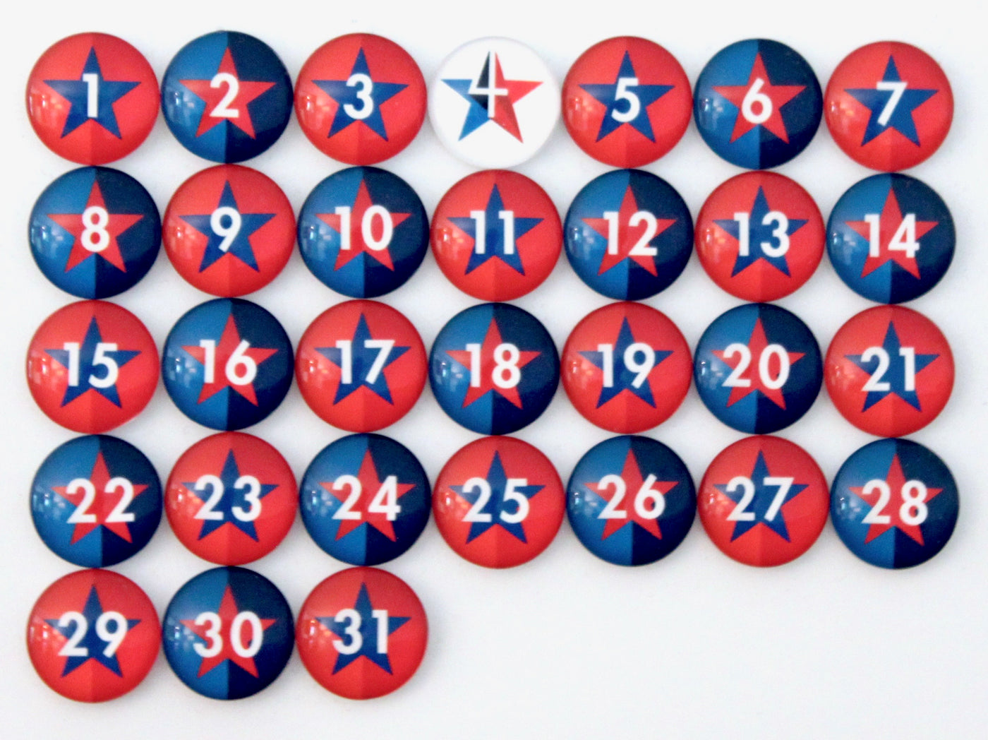 Number Magnets - Stars - Patriotic Independence Day - 4th of July!