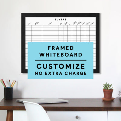 Real Estate Framed Whiteboard | Buyers