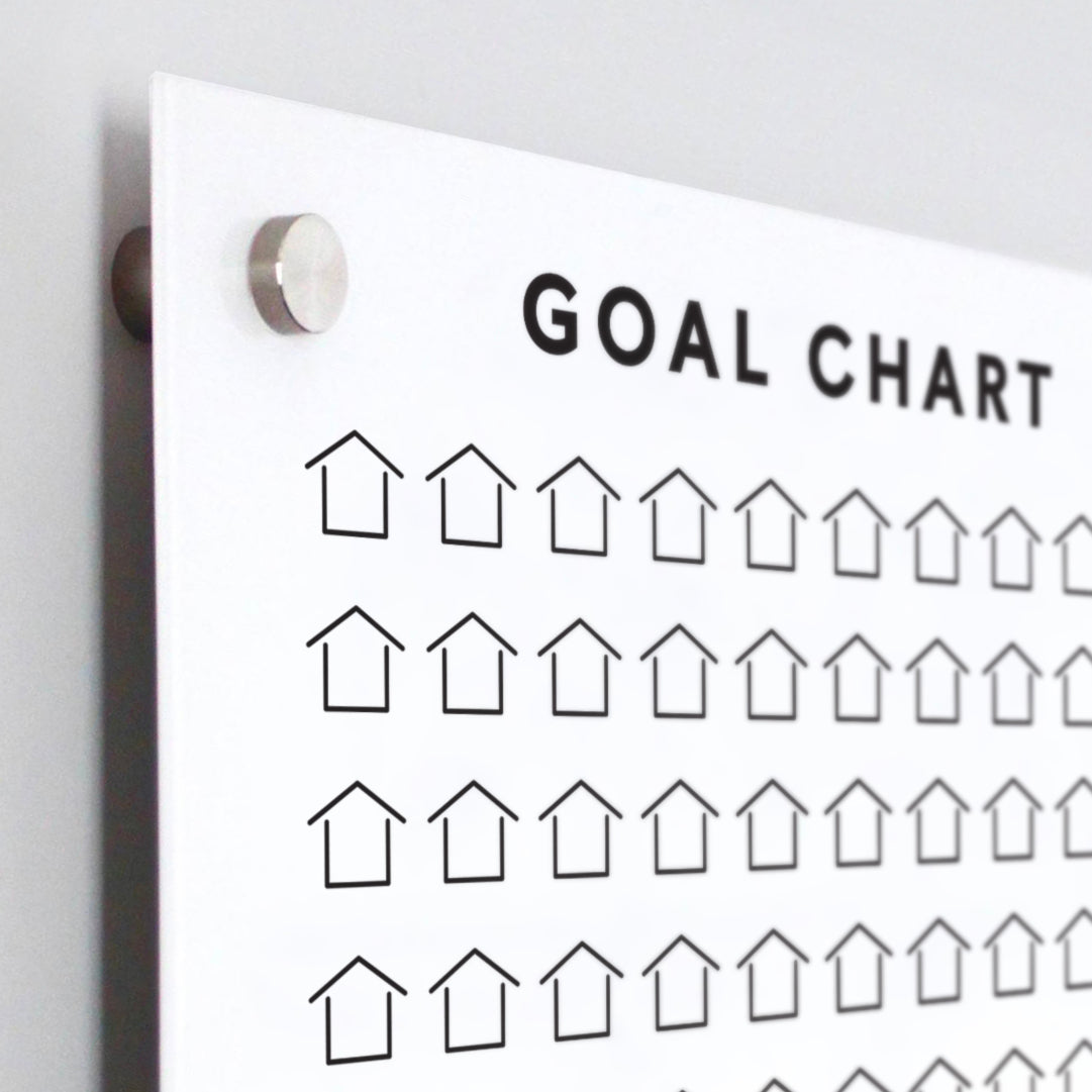 Goal Chart | Sales Tracker for Real Estate | White Acrylic