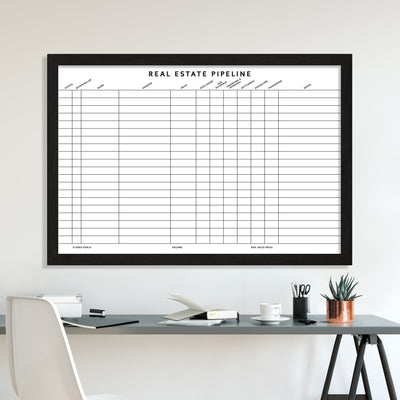 Real Estate Pipeline Framed Whiteboard | Horizontal