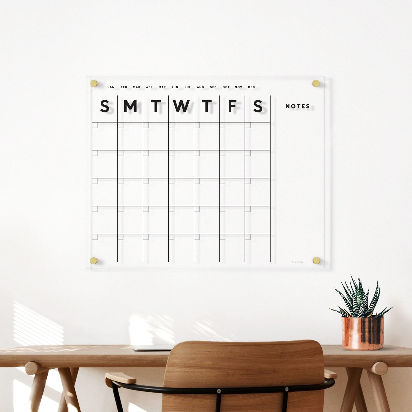 Acrylic Calendar with Side Notes