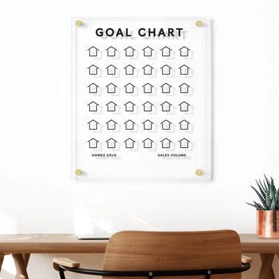 Goal Chart | Sales Tracker for Real Estate | Block Font