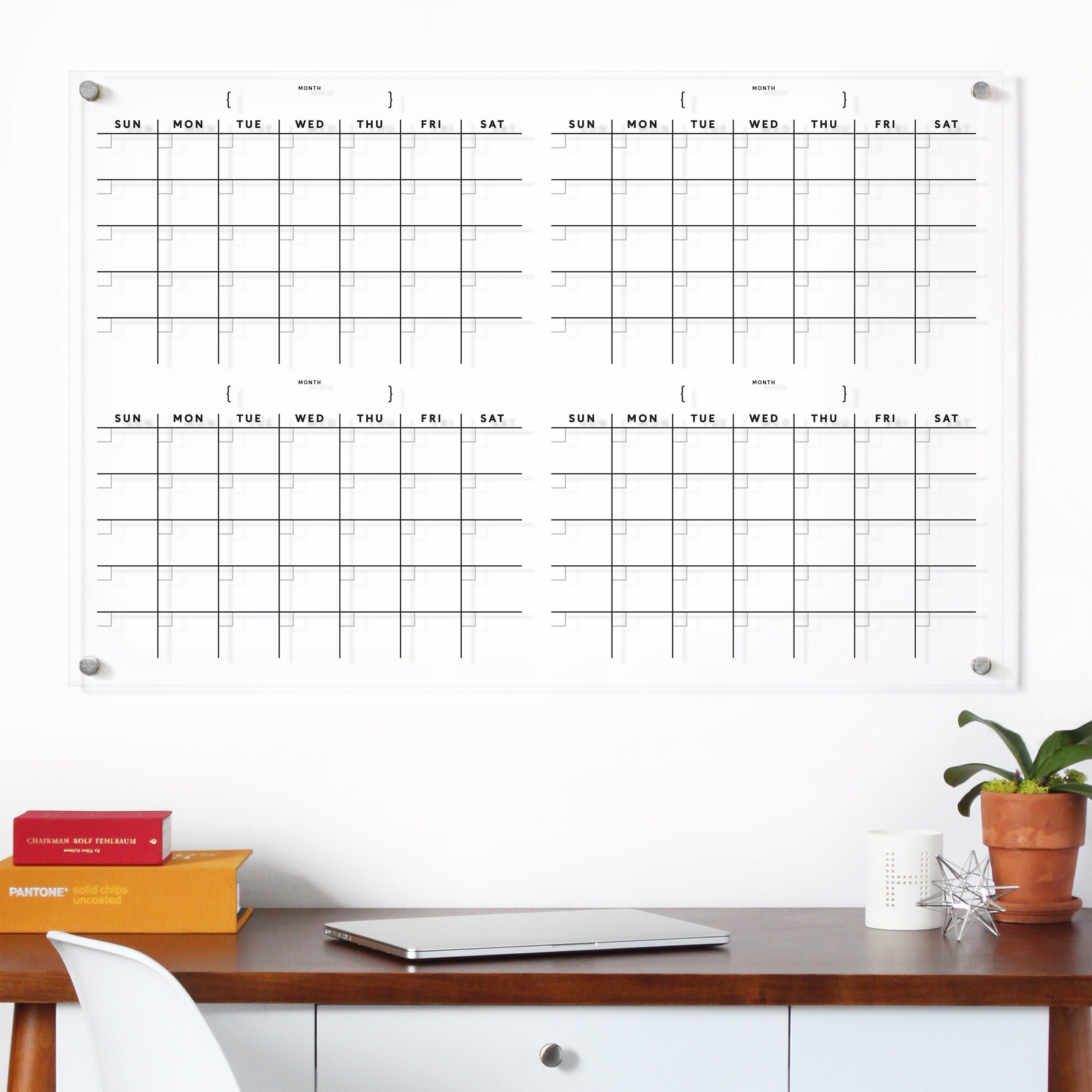 Acrylic Calendar 4 months - Dry Erase Calendar for wall – Girl Friday